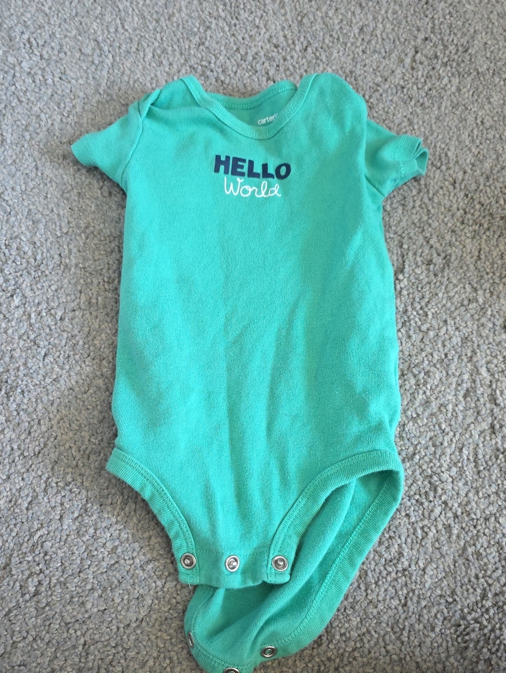Carter's Teal 'Hello World' Short-Sleeve Bodysuit
